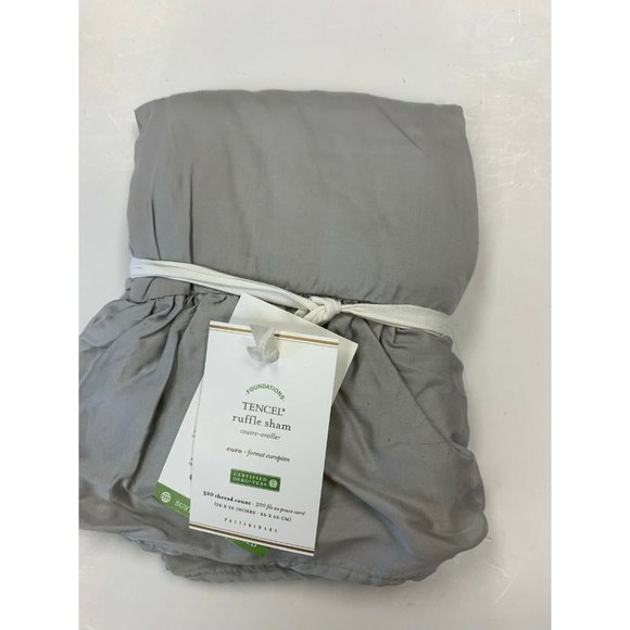 Pottery Barn Bedding Pottery Barn Gray Tencel Ruffle Sham Euro